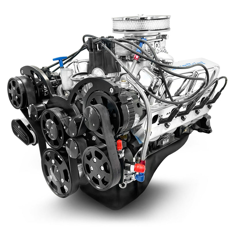 Ford Small Block Compatible 302 c.i. Engine - 361 Horsepower - Deluxe Dressed - Black Pulley Kit - Carbureted