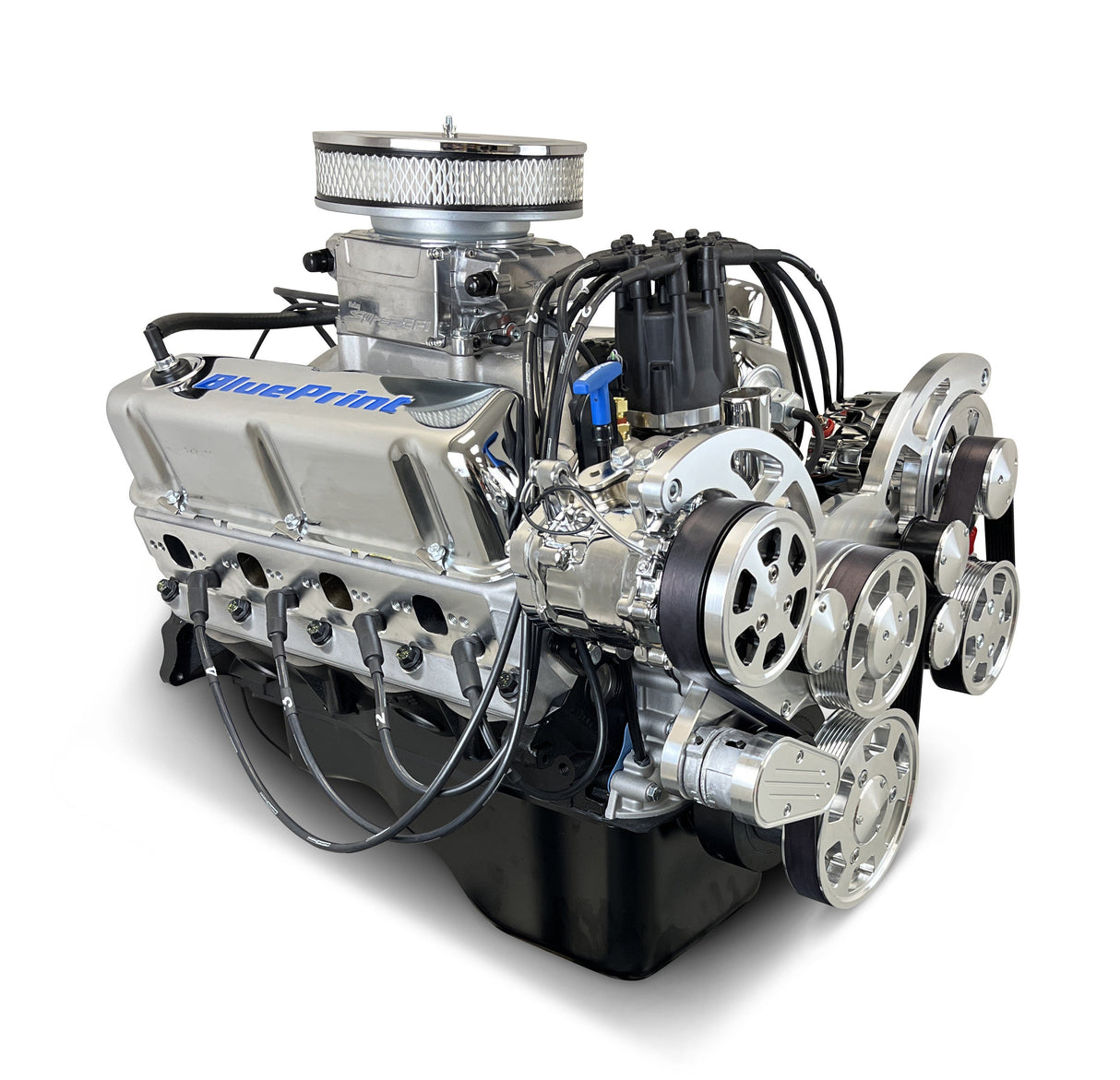 Ford Small Block Compatible 302 c.i. Engine - 361 Horsepower - Deluxe Dressed - Polished Pulley Kit - Fuel Injected