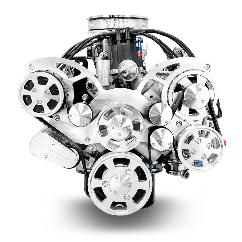 Ford Small Block Compatible 302 c.i. Engine - 361 Horsepower - Deluxe Dressed - Polished Pulley Kit - Rear Sump - Carbureted