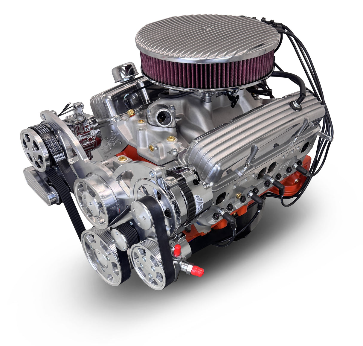 GM Small Block Compatible 327 c.i. Engine - 350 Horsepower - Deluxe Dressed - Polished Pulley Kit - Fuel Injected