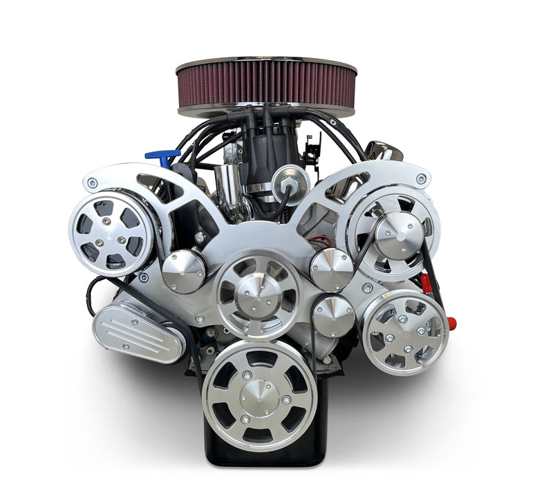 Ford Small Block Compatible 347 c.i. Engine - 415 Horsepower - Deluxe Dressed - Polished Pulley Kit - Fuel Injected