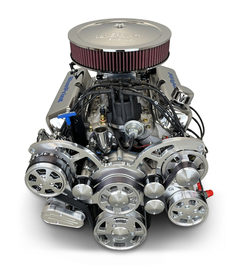 Ford Small Block Compatible 347 c.i. Engine - 415 Horsepower - Deluxe Dressed - Polished Pulley Kit - Fuel Injected