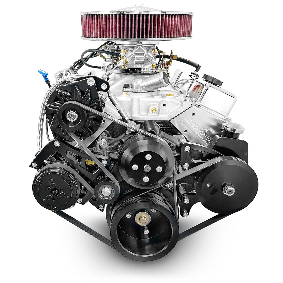 GM Small Block Compatible 383 c.i. Engine - 436 Horsepower - Deluxe Dressed - Black Pulley Kit - Carbureted