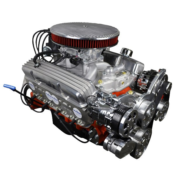 GM Small Block Compatible 383 c.i. Low Profile Engine - 436 Horsepower - Deluxe Dressed - Polished Pulley Kit - Fuel Injected