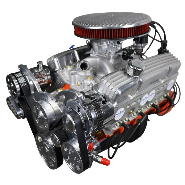 GM Small Block Compatible 383 c.i. Low Profile Engine - 436 Horsepower - Deluxe Dressed - Polished Pulley Kit - Fuel Injected