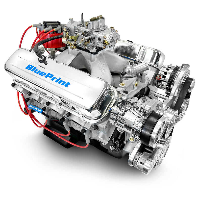 GM Big Block Compatible 496 c.i. Engine - 600 Horsepower - Deluxe Dressed - Polished Pulley Kit - Carbureted