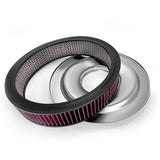 Air Cleaner with Flat Base - 14" Chrome