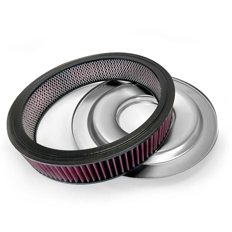 Air Cleaner with Flat Base - 14" Chrome