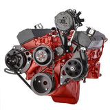 GM SB Compatible Front Accessory Drive - Dual-Belt Quick Serpentine with Alternator | AC | Power Steering | Water Pump | Brackets and Bolts
