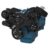 Chrysler SB Compatible Front Accessory Drive - Full Serpentine with Alternator | AC | Power Steering | Water Pump | Brackets and Bolts