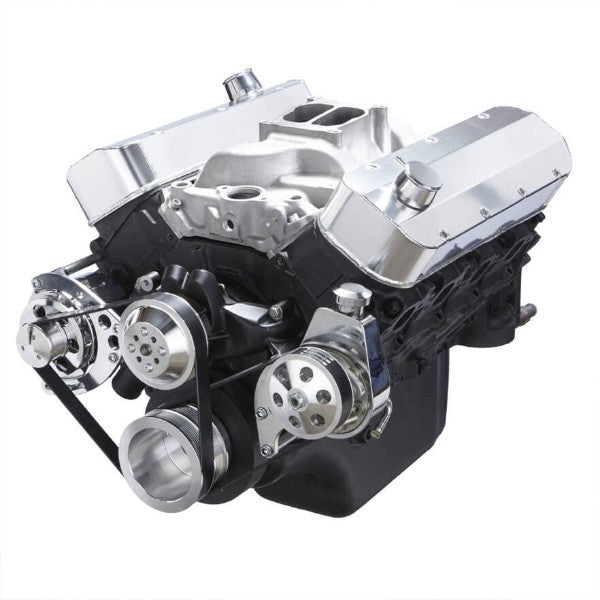 GM BB Standard Deck Compatible Front Accessory Drive - Dual-Belt Quick Serpentine with Alternator | Power Steering | Water Pump | Brackets and Bolts