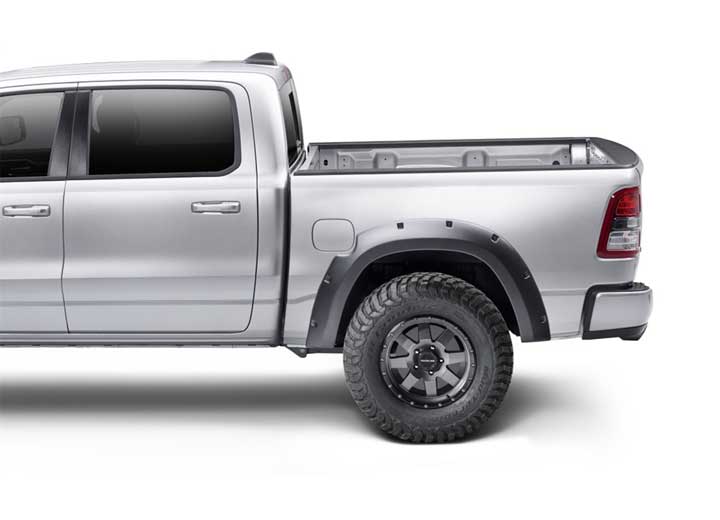 Bushwacker Fenders 4pc 10-17 RAM 2500/3500 76.3IN/98.3IN BED/DUALLY COMPATIBLE FF MAX POCKET STYLE 4PC Fender Flare Location: Far From Stock - Meyer Distributing