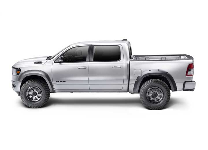 Bushwacker Fenders 4pc 10-17 RAM 2500/3500 76.3IN/98.3IN BED/DUALLY COMPATIBLE FF MAX POCKET STYLE 4PC Fender Flare Location: Far From Stock - Meyer Distributing