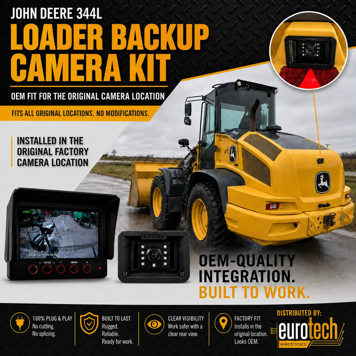 John Deere Loader 344L Backup Camera Kit