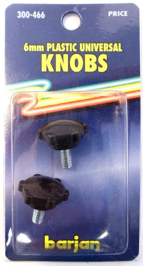 Barjan 2 Piece Package Of 6mm Plastic Side Screw Knobs 300466 TekShack