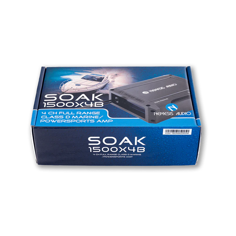 Nemesis Audio SOAK-1500X4B 4-Channel Marine Amplifier w/ Bluetooth