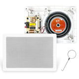 Bio In-Wall 6.5" Home Audio Speaker with Rotatable 25mm Silk Dome Tweeter (1 Speaker) CT Sounds