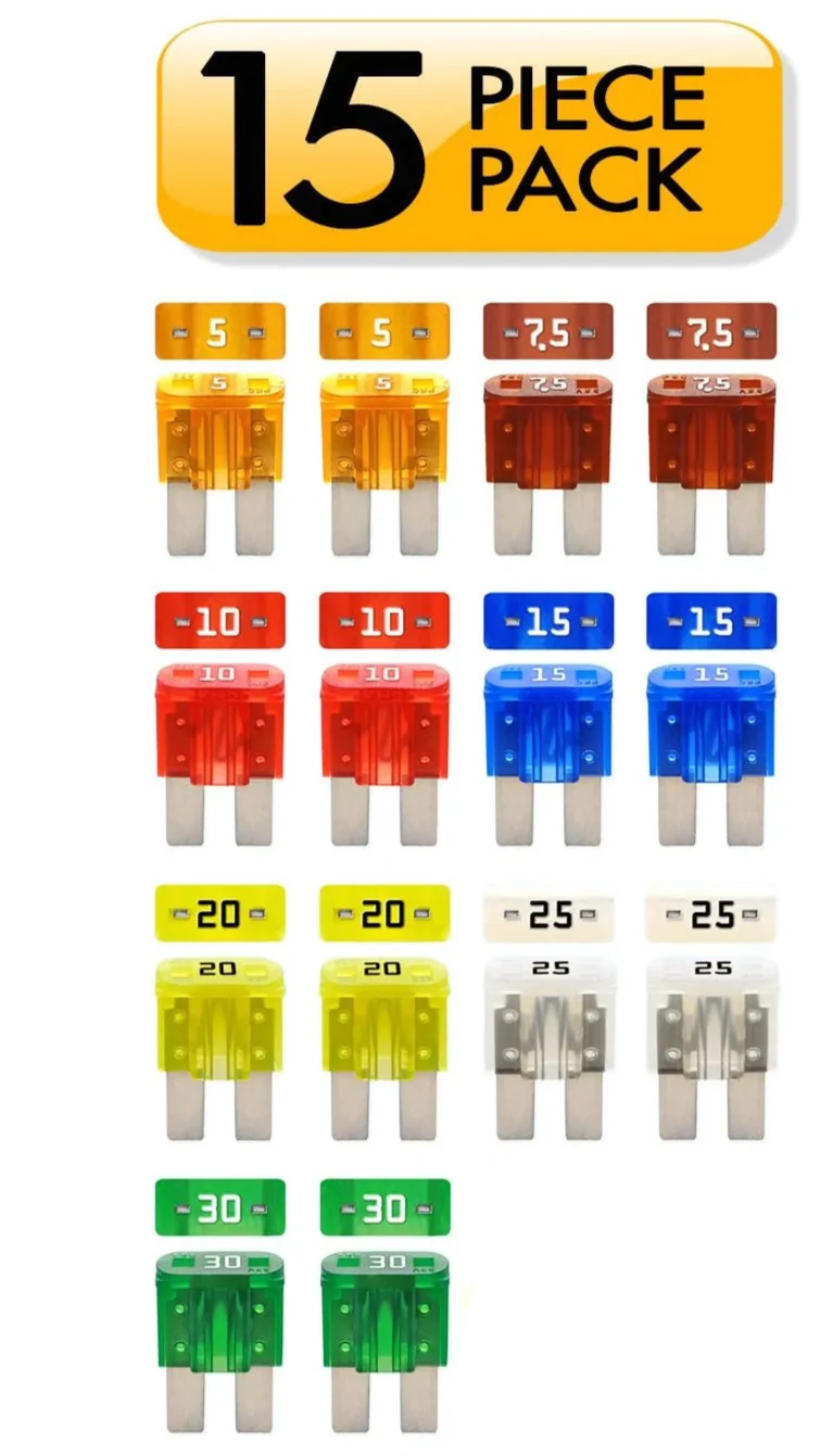 MINI-BLADE AUTOMOTIVE FUSE (15-PACK) TekShack
