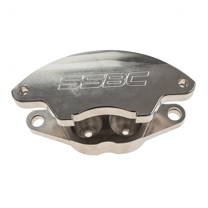 American Made Super Twin 2-Piston Front Caliper Assembly. Clear CPA-22163-SA