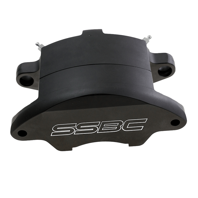 American Made Super Twin 2-Piston Front Caliper Assembly. Black CPA-22163-SB