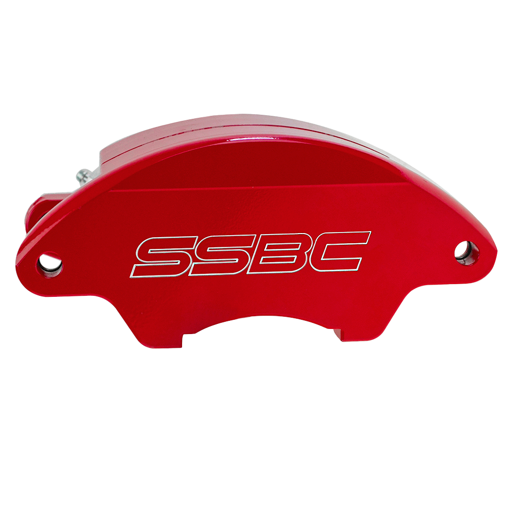American Made Super Twin 2-Piston Front Caliper Assembly. Red CPA-22163R