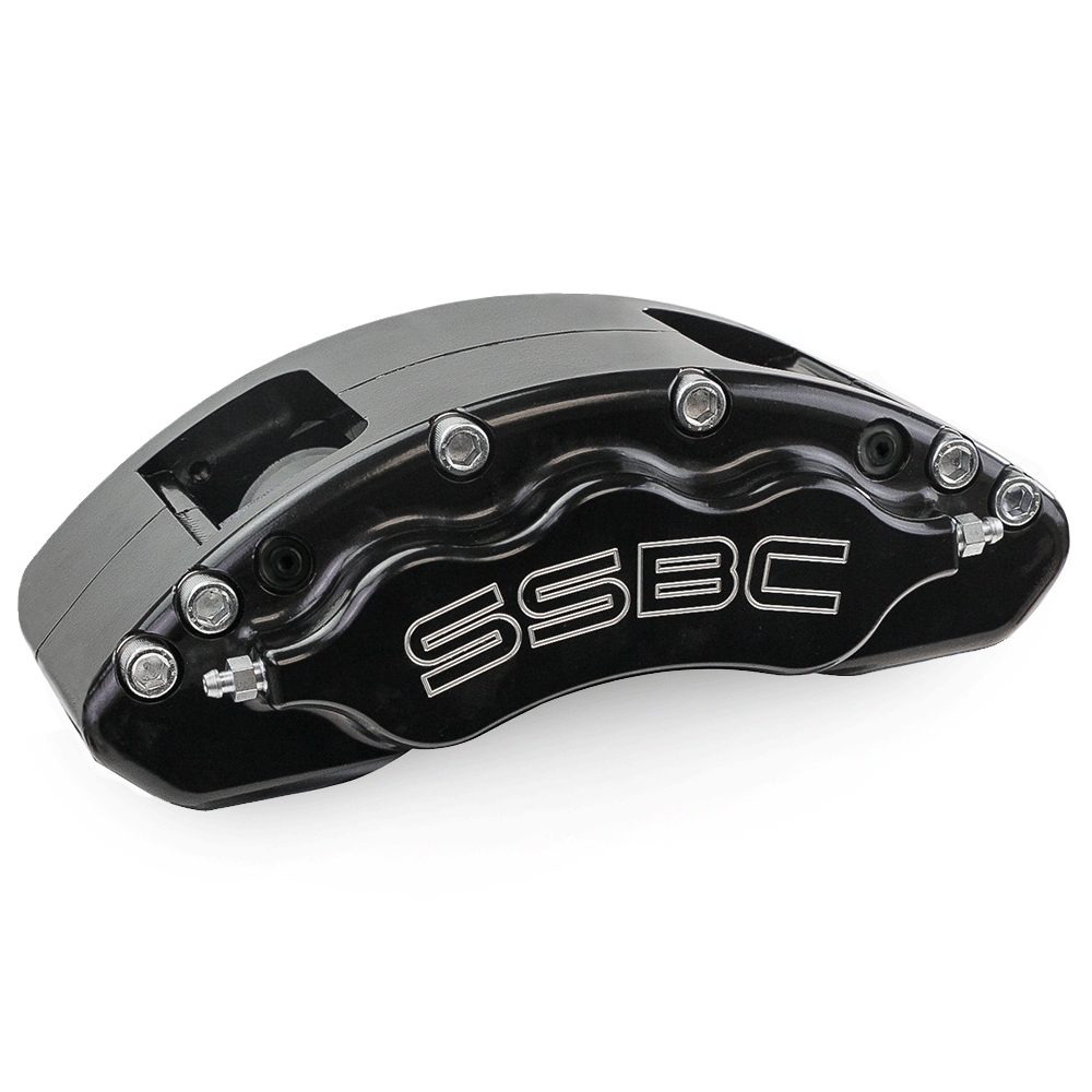 American Made V6-Barbarian 6 Piston Billet Aluminum Right Rear Caliper Assembly W/Pads. Black CPA-22169B