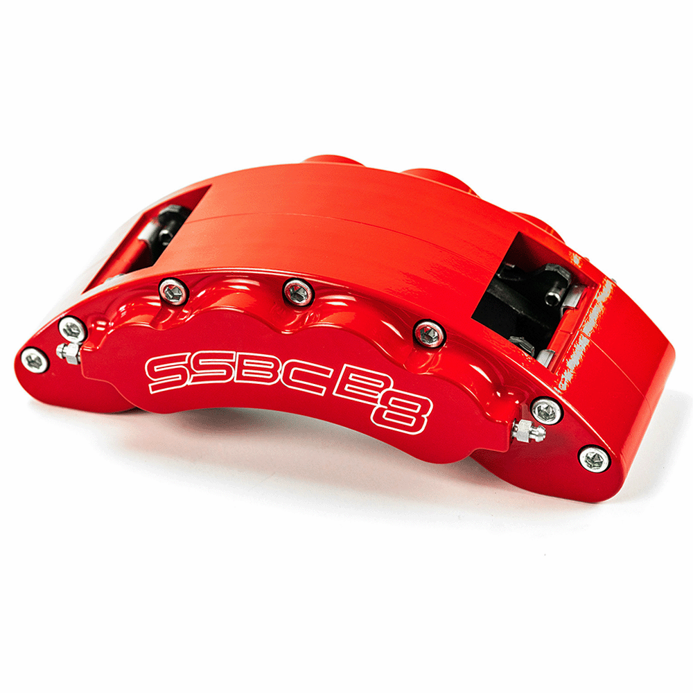American Made B8-Barbarian 8-Piston Billet Aluminum Rear Caliper Assembly W/Pads. Red CPA-22226R