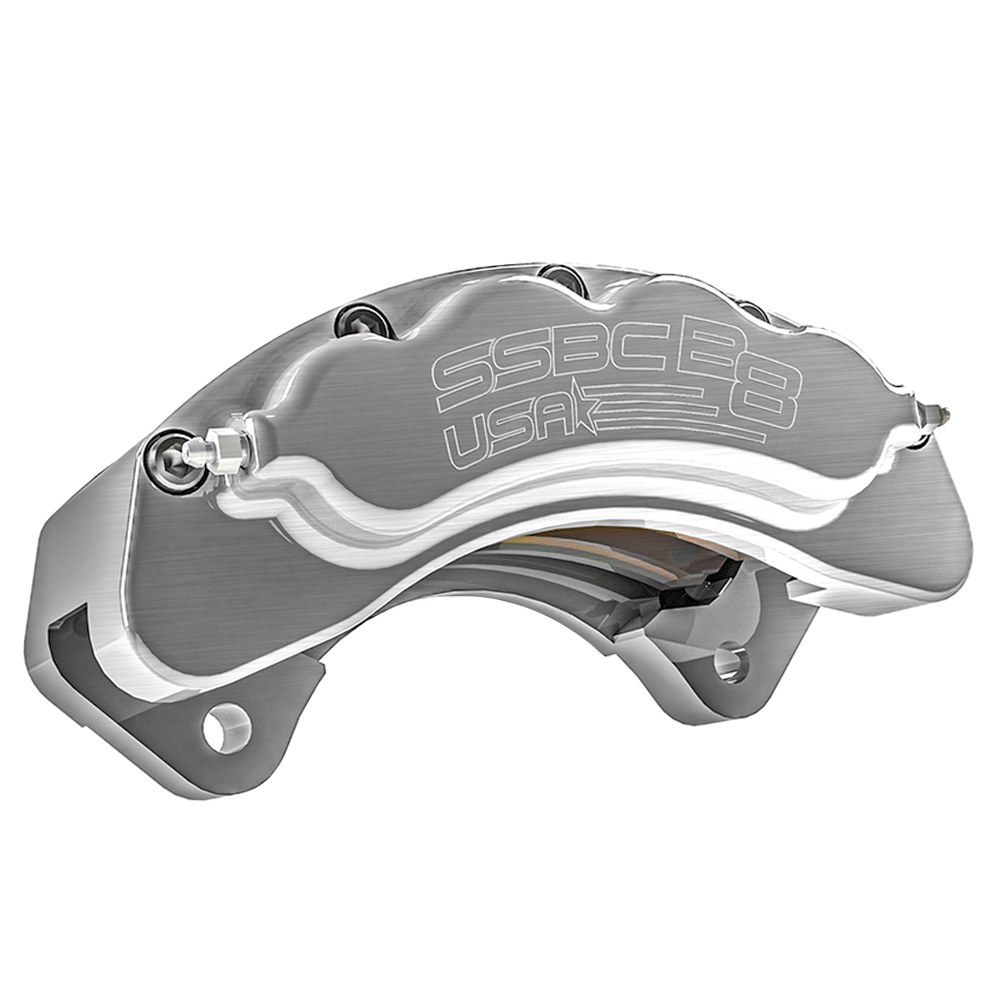 American Made B8-Brawler 8-Piston Front Caliper Assembly W/Pads. Clear CPA-22403A