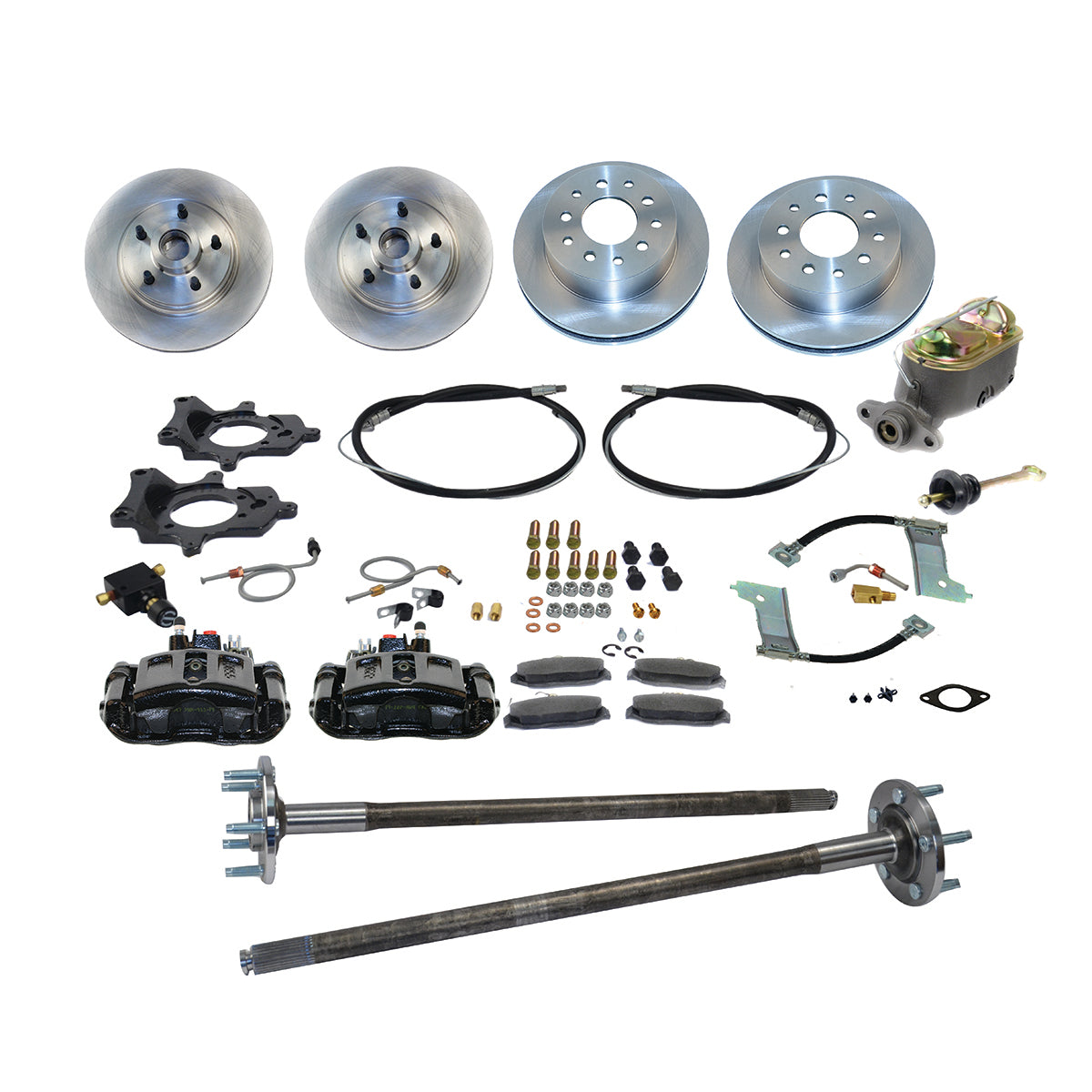New Direct Fit 4 Wheel Drum to Disc Brake Conversion Kit W/Rotors (5 Lug). Black  A112-93XBK