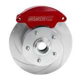 American Made Super Twin HD 2-Piston Billet Aluminum Front Drum to Disc Brake Conversion Kit W/Rotors. Red W123-AR