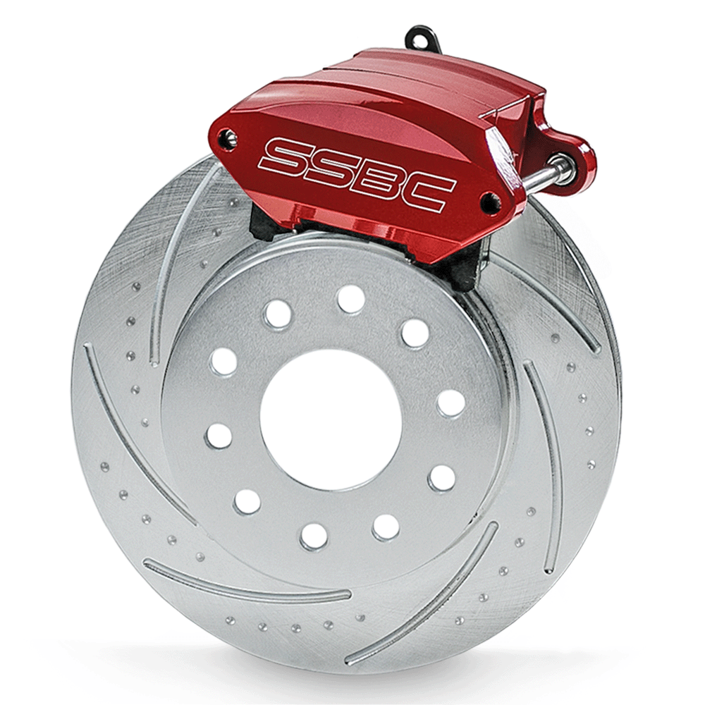 American Made Sport R1 Billet Aluminum Rear Drum to Disc Conversion Brake Kit W/Rotors. Red W125-27R
