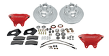 American Made Comp S 4-Piston Billet Aluminum Front Drum to Disc Brake Conversion Kit W/Rotors. Red W153-7R