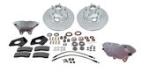 American Made Comp S 4-Piston Billet Aluminum Front Drum to Disc Brake Conversion Kit W/Rotors. Clear W153-7