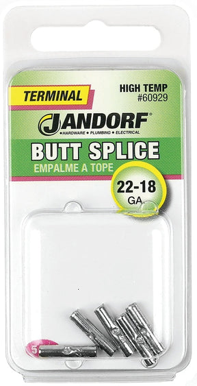Butt Splice Connector, 22 to 18 AWG Wire #60929 Jandorf