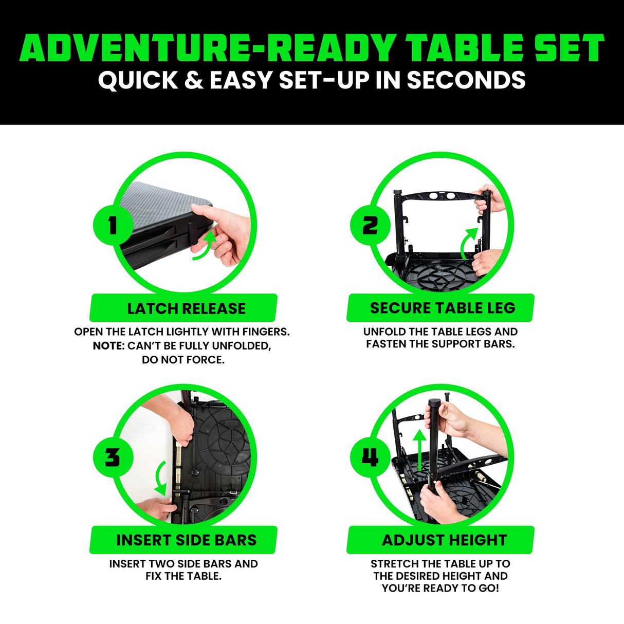 Folding Camping Table & Stool Set