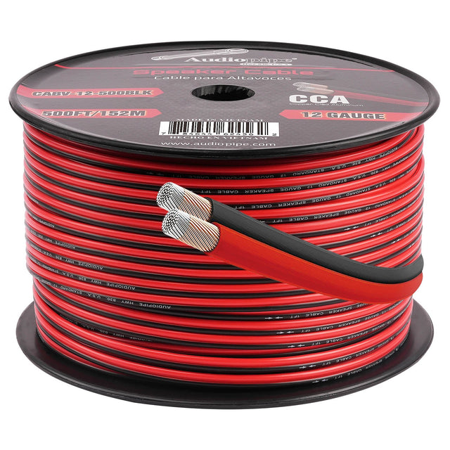 500FT 12AWG Speaker Cable (CABV-12-500BLK) Audiopipe