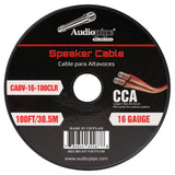 100FT 16AWG Speaker Cable (CABV-16-100CLR) Audiopipe