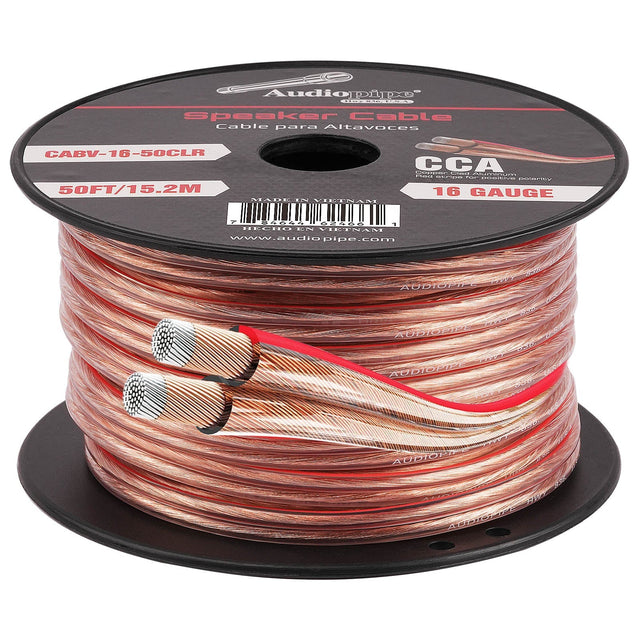50FT 16AWG Speaker Cable (CABV-16-50CLR) Audiopipe