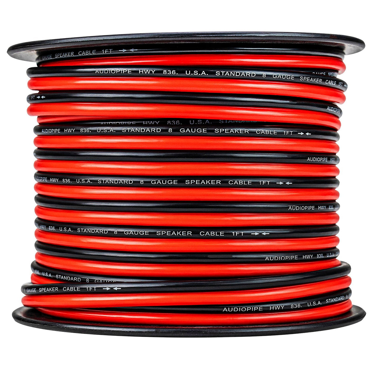 100FT 8AWG Speaker Cable (CABV-8-100 BLK) Audiopipe