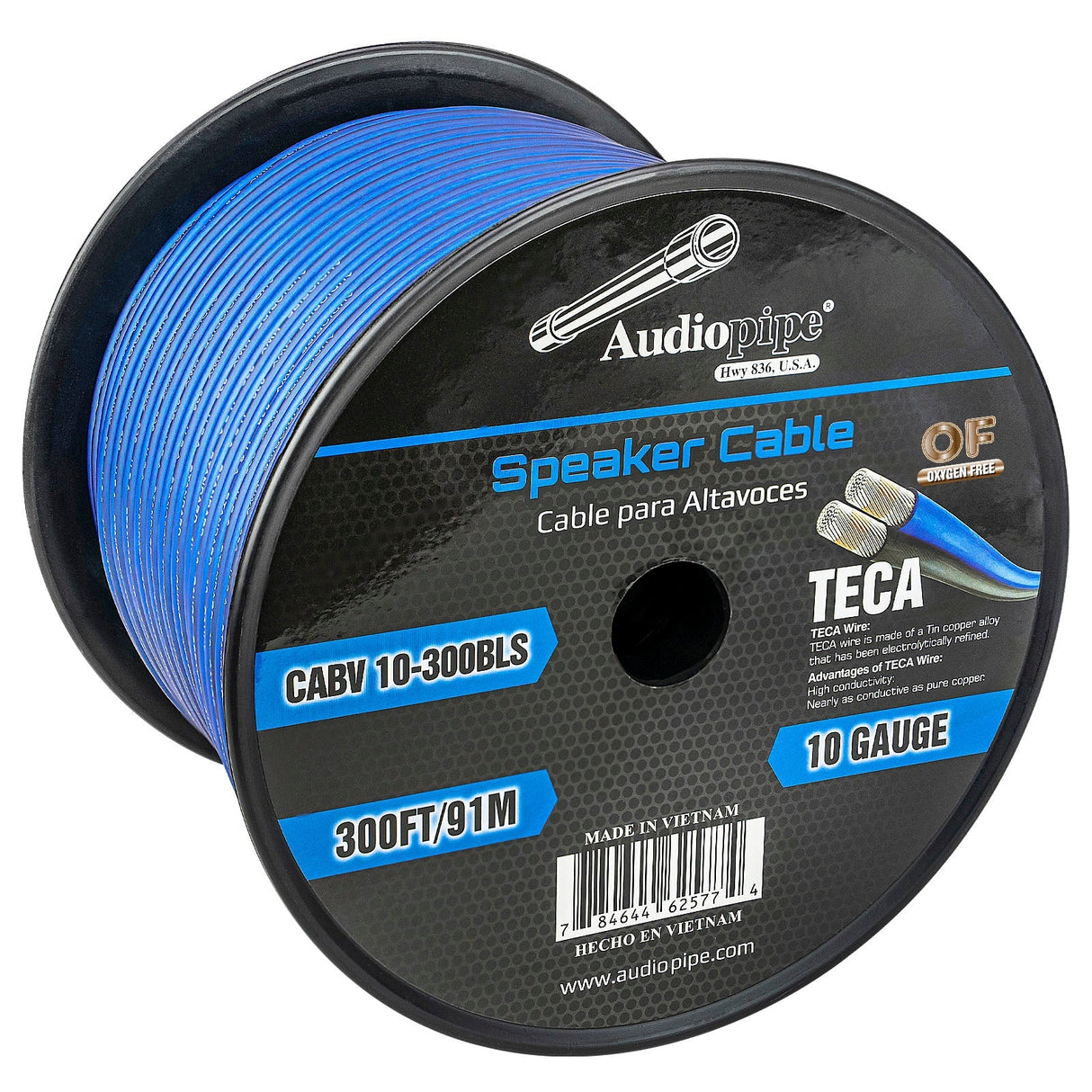 300FT 10AWG Speaker Cable (CABV-10-300-BLS) Audiopipe