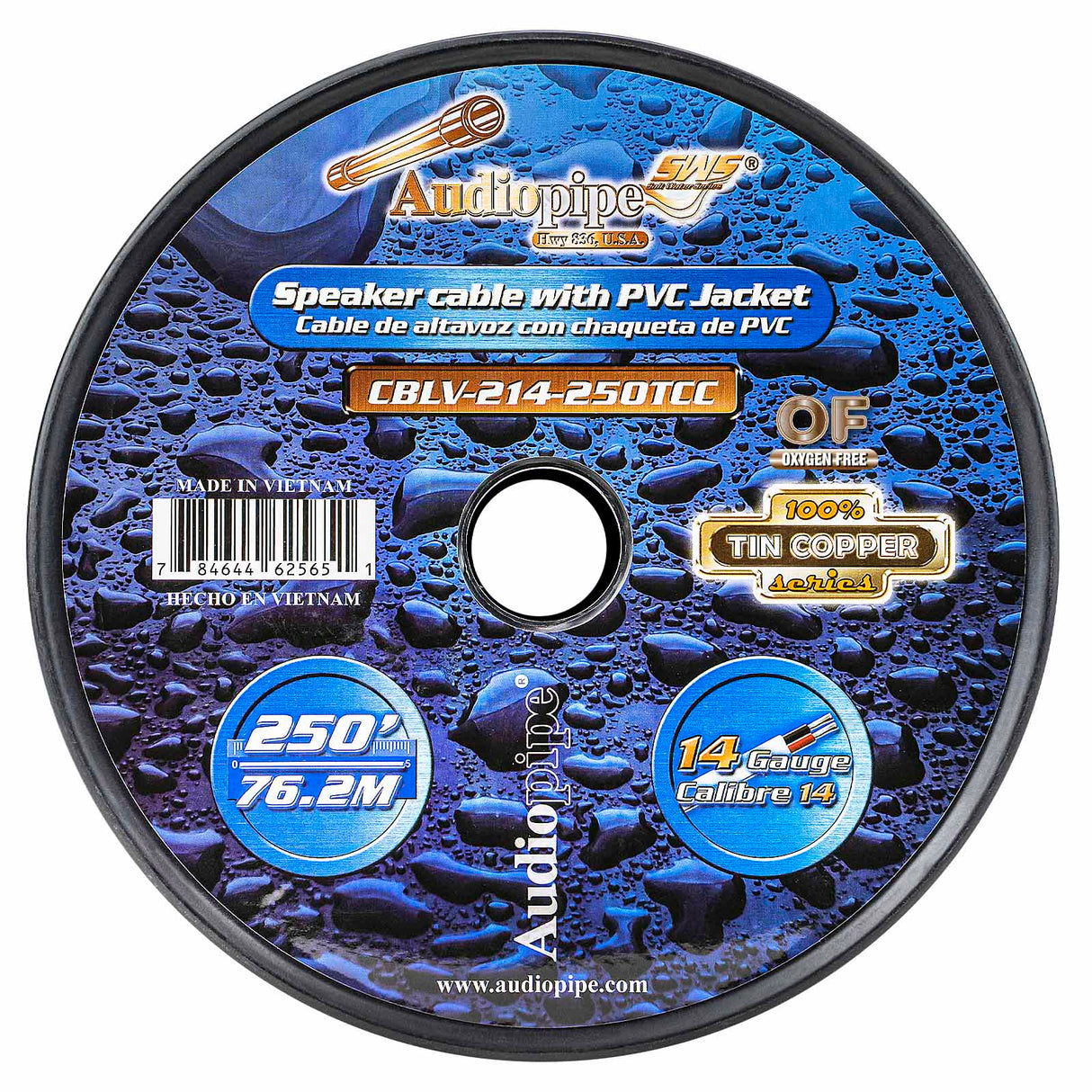 250FT 14AWG Speaker Cable with PVC Jacket (CBLV-214-250TCC) Audiopipe
