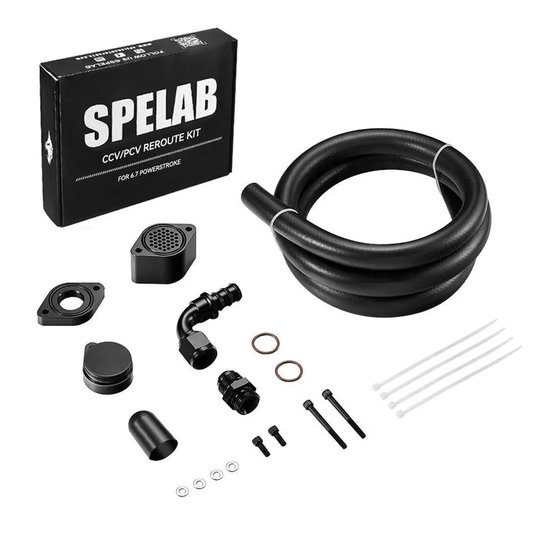 For 2011-2023 Ford 6.7L Powerstroke CCV Reroute Kit Engine Ventilation Kit | SPELAB SPELAB