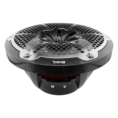 NXL 10" 2-Way Coaxial Marine Speaker With LED RGB Lights 200 Watts Rms 4-Ohm -Black Carbon Fiber