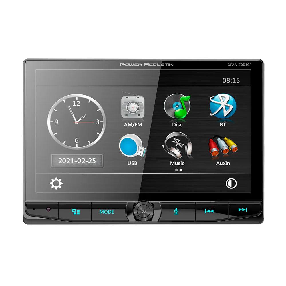 Power Acoustik CPAA-70D10F 10-Inch Floating DVD Multimedia Receiver with Apple CarPlay & Android Auto Power Acoustik