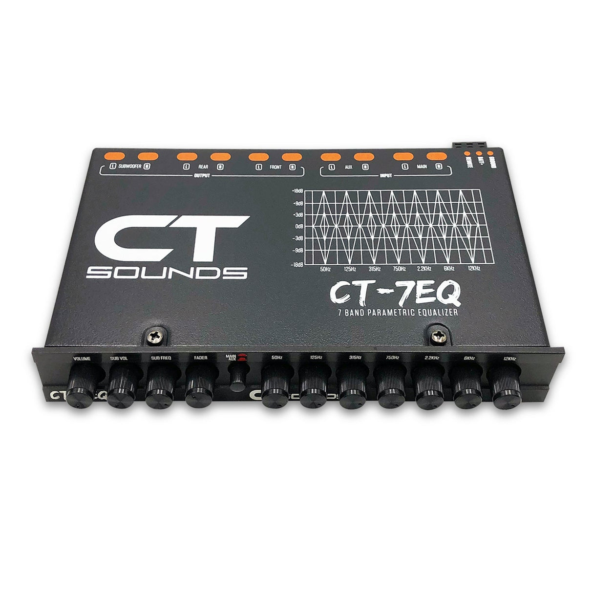 CT-7EQ // 7-Band 1/2 DIN Car Audio Equalizer with AUX Input CT Sounds