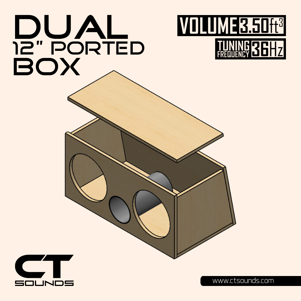 Dual 12 Inch Front Ported Subwoofer Box Design CT Sounds