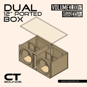 Dual 12 Inch Vented Subwoofer Box Design CT Sounds