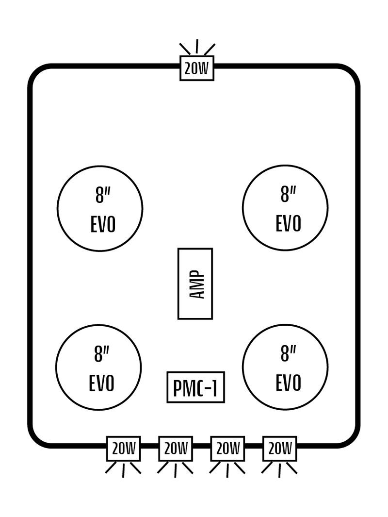 2021+ Can-Am Commander / 2019+ Maverick Sport / 2018+ Maverick Trail Stereo Tops (2-Seat)