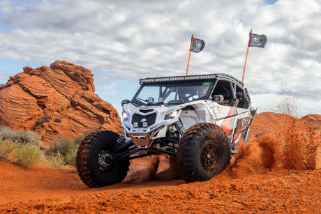 2017 to Current Can-Am X3 Maverick Machined Billet Front Winch Bumper (Clear Anodize) www.elektricoffroad.com