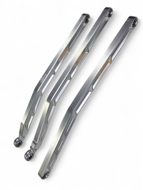 2017+ Can Am X3 Maverick Volt Billet Radius Rods Anodized Clear (RS 72" Model Only) www.elektricoffroad.com